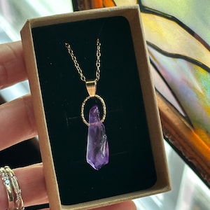 Purple Aura Quartz Necklace