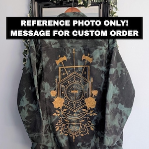 Custom made-to-order READ description please Metalcore inspired Hand-painted Upcycled Denim Jacket, Metal Jacket, Punk Jacket,