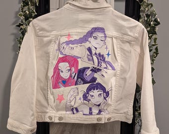 KPop handgeschilderd Demon Hunters Levi's spijkerjack met 3/4-mouwen