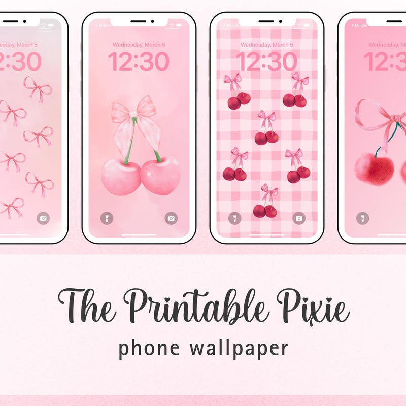 Cherry Bow Wallpaper - Etsy
