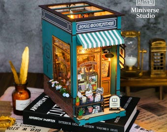 Book Nook DIY | 3D Library Bookend with LED Light | Gift for Book Lovers