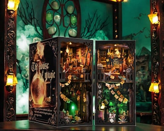 Book Nook "The House of Magic" – Diorama DIY de Escola de Magia com Luzes LED - Europe
