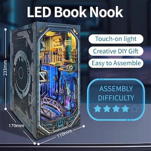Book Nook Planetary Era – Futuristic Sci-Fi with LED – 3D DIY Diorama