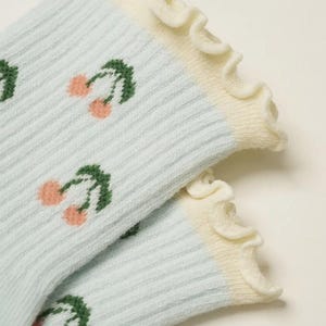 Blue Cherries Pilates Grip Socks, Barre Grip Socks, Pilates Gifts, Barre Gifts