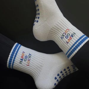 Happy Go Lucky Grip Socks: Non-Slip Pilates Barre Yoga Socks