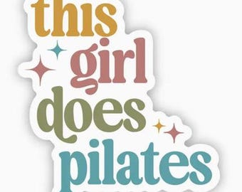 This Girl Does Pilates Sticker, Retro Pilates Gift