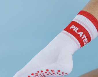 Pilates Grip Socks: Non-Slip Barre, Yoga, Dance - Crew Length