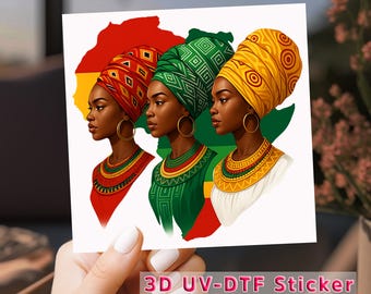 Tribal African Queens Sticker: UV DTF Transfer Decal (Waterproof)