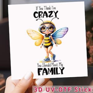Cute Bee Girl UV DTF Transfer, Bumblebee Costume, Funny Insect Wings, Uv DTF Cup Wrap, Ready to Press Decal, Cartoon Bee Design