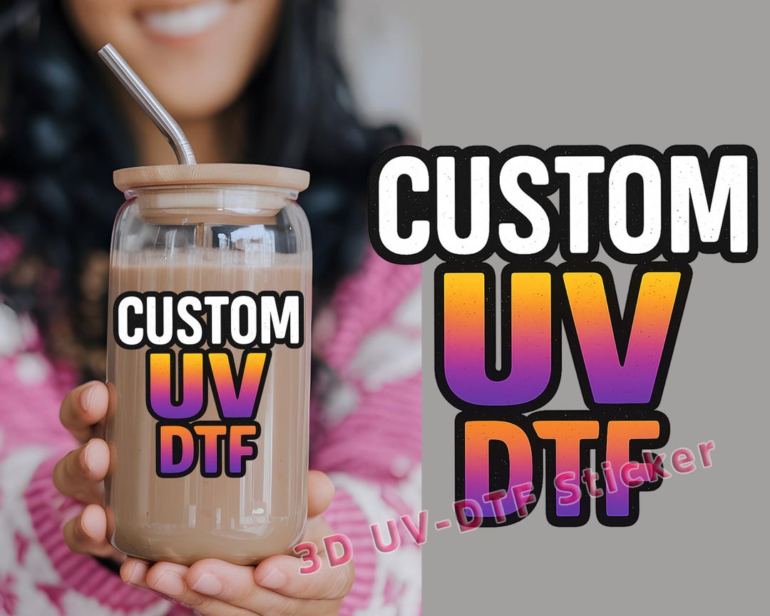 Custom UV DTF Decal, Personalized Cup Wrap, Waterproof Tumbler Sticker ...