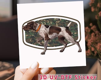German Shorthaired Pointer UV DTF Transfer, Bird Dog Hunting Tumbler Decal
