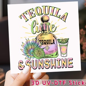 Tequila Lime UV DTF Sticker: Summer Fiesta Cup Wrap