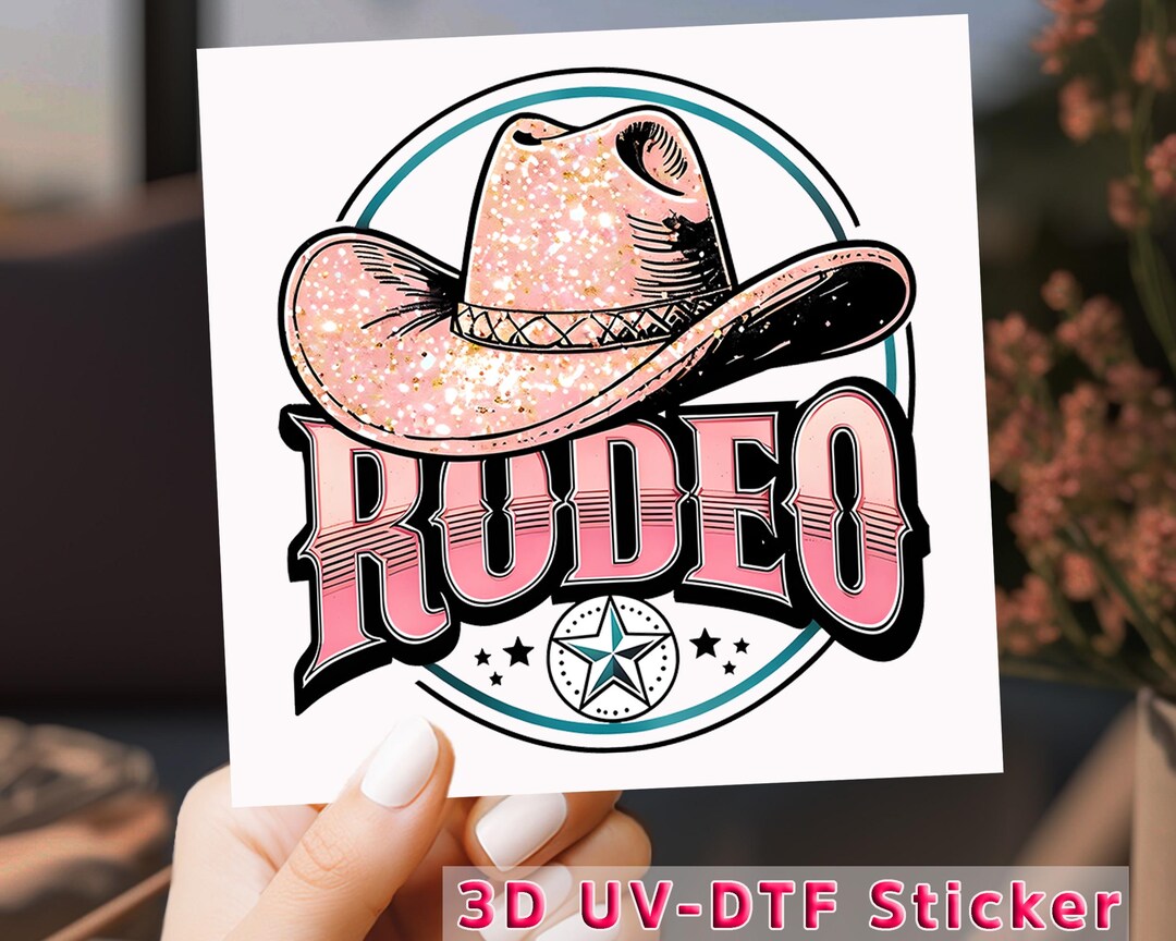 Pink Rodeo Sticker Rodeo Cowgirl Sticker - Pink Hat UV DTF Transfer - Etsy