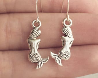 Mermaid Earrings Silver Mermaid Jewelry