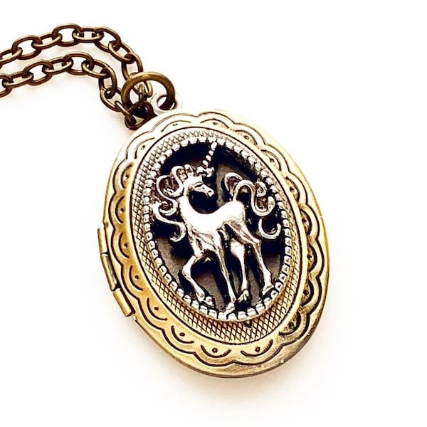 Unicorn Necklace Unicorn Locket Necklace Gifts for Girls The Last Unicorn