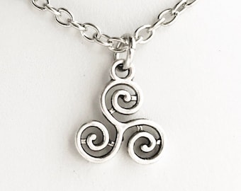 Triskelion Necklace Celtic Necklace Celtic Jewelry Trikel Symbol