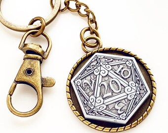 D20 Keychain Dungeons and Dragons DM Dungeon Master Gift