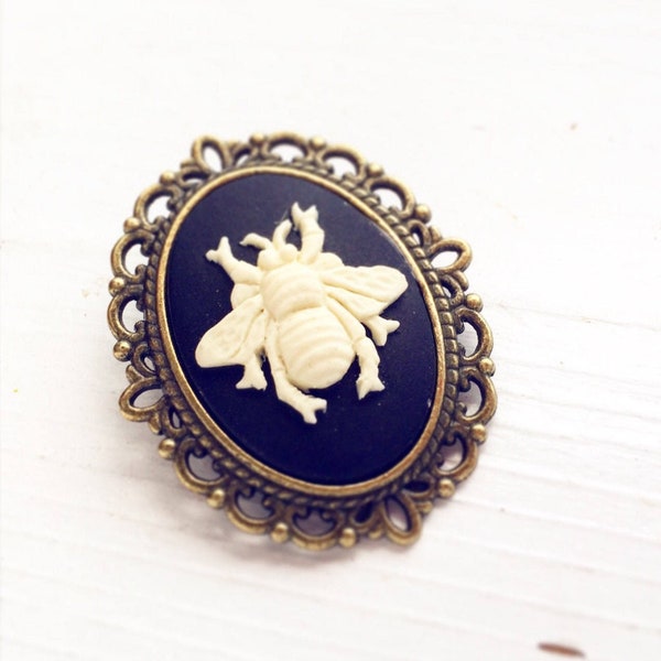 Bee Cameo Brooch Bee Pin Cameo Jewelry