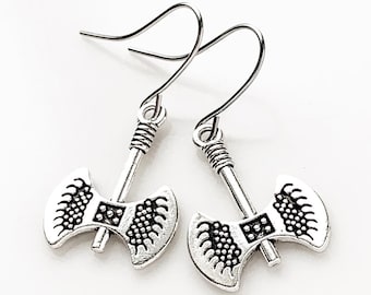 Axe Earrings Viking Jewelry for Women Silver Axe Jewelry