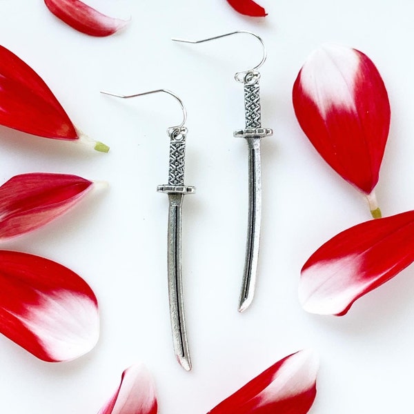 Sword Earrings Katana Earrings Samurai Earrings Japanese Sword