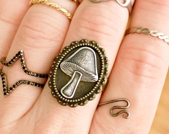 Mushroom Ring Mushroom Lover Gift Cottagecore Ring