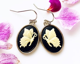 Butterfly Earrings Butterfly Cameo Jewelry