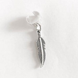 Feather Ear Cuff Silver No Piercing Ear Wrap