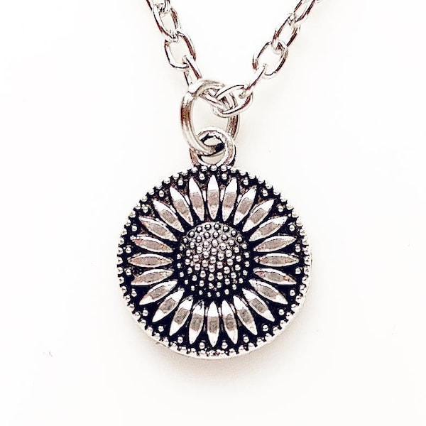 Sunflower Necklace Silver Sunflower Jewelry Gift for Women