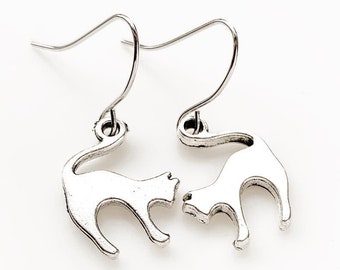 Cat Earrings Perfect Cat Lover Gifts Silver Cat Jewelry