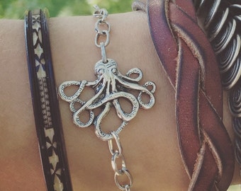 Octopus Bracelet Silver Kraken Bracelet