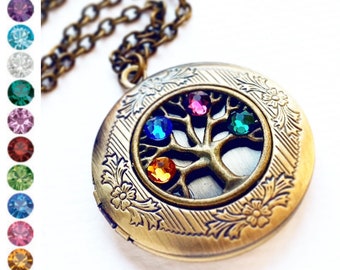 birthstone locket necklace for mom