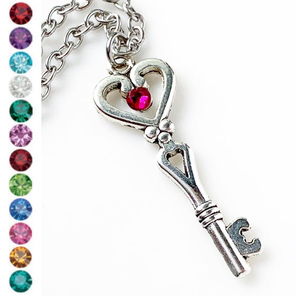 Heart Key Necklace Etsy