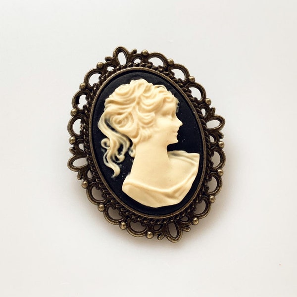 Cameo Brooch Vintage Lady Pin Brooch Bouquet Victorian Costume Cameo Jewelry