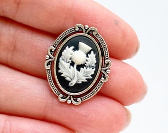 Scottish Thistle Cameo Brooch Scotland Thistle Jewelry Outlander Gifts