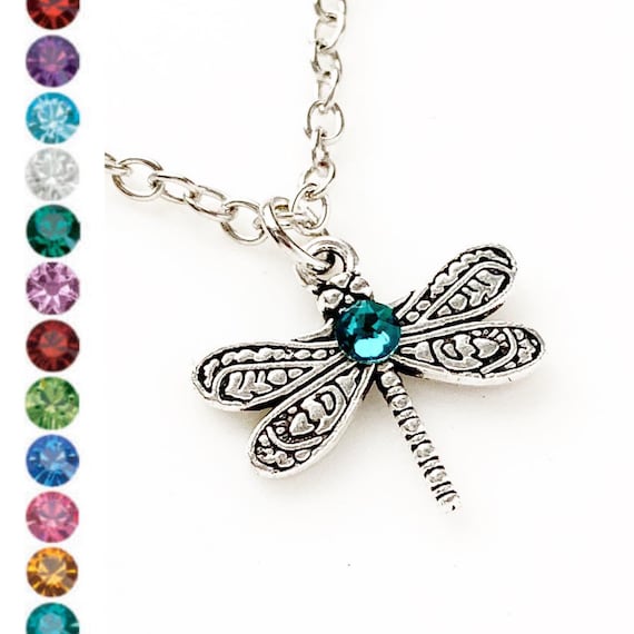 Dragonfly birthstone best sale necklace