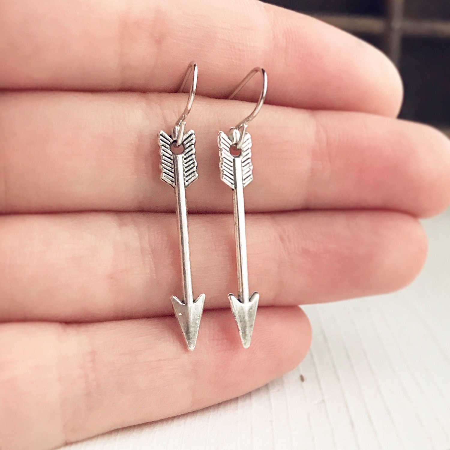 Arrow earrings best sale silver