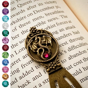 Personalized Dragon Bookmark Birthstone Bookmark Custom Book Lovers Gift