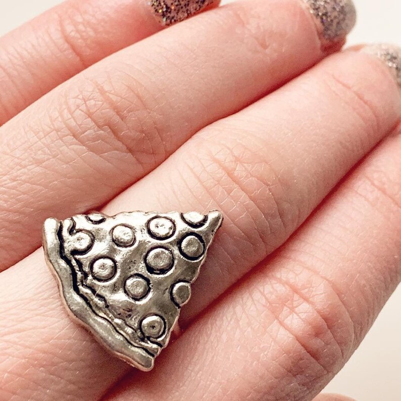 Pizza Ring Pizza Lover Gift Pepperoni Pizza Slice Etsy