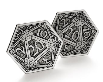 D20 Cufflinks Dungeons and Dragons Geek Wedding D&D Cuff Links Nerd Nerdy Groom Groomsmen Dungeon Master Gift