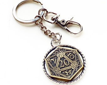 D20 Keychain Dungeons and Dragons Dungeon Master Gift