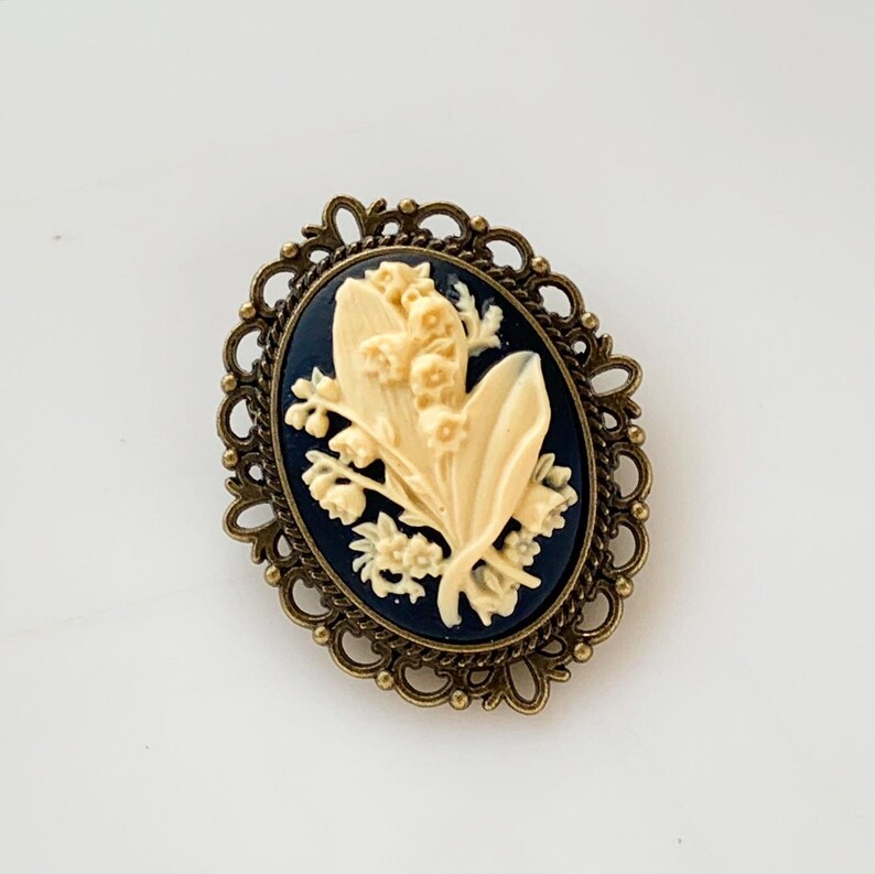 Lily of the Valley Cameo Brooch Floral Cameo Jewelry - Etsy