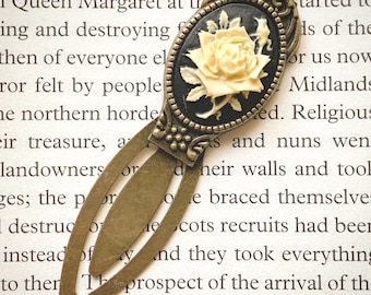 Rose Cameo Bookmark Vintage Book Lover Gift for Her