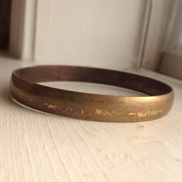 Aged Brass Vintage Bangle / Rustic / Boho