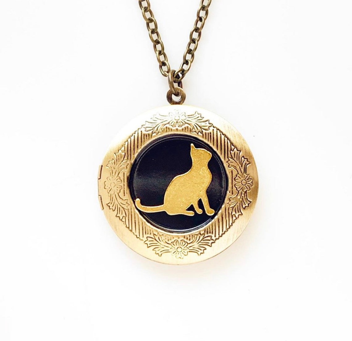 Cat Necklace Locket Cat Jewelry Photo Locket Cat Lover Gift Etsy