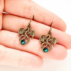 Dragon Birthstone Earrings Dragon Jewelry image 2