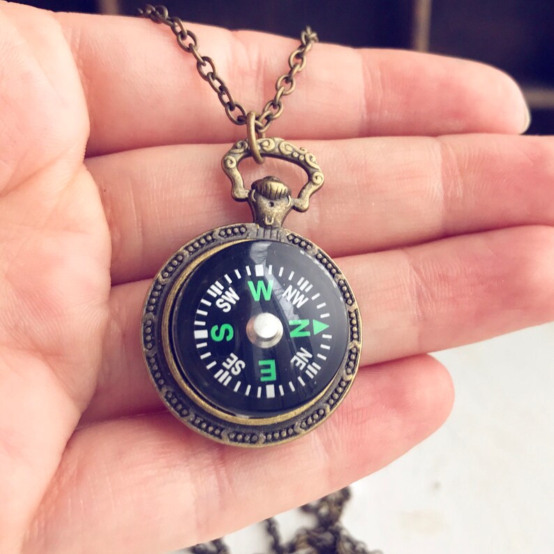 Compass Necklace Real Working Compass Pendant Etsy Australia
