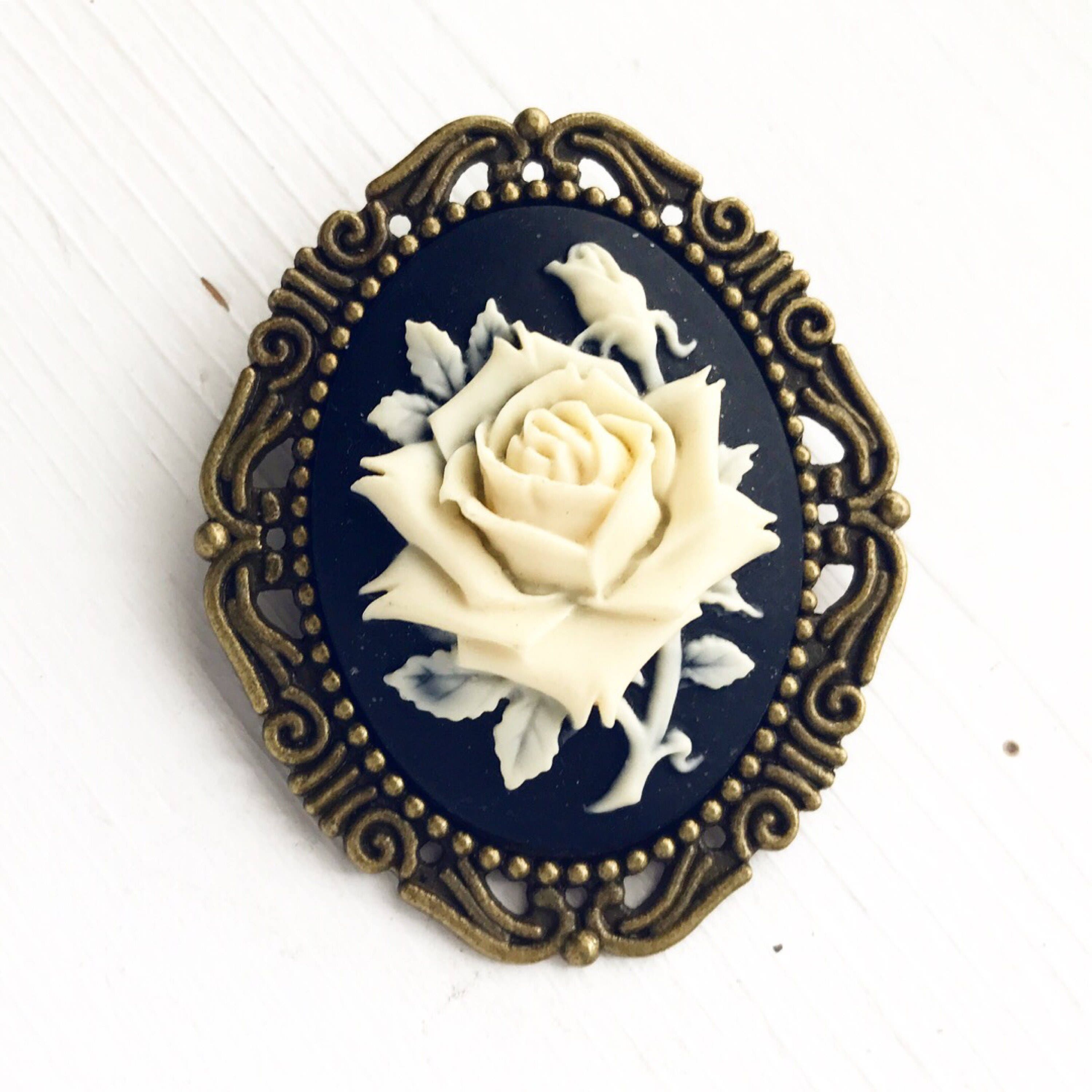 Flower sale cameo brooch