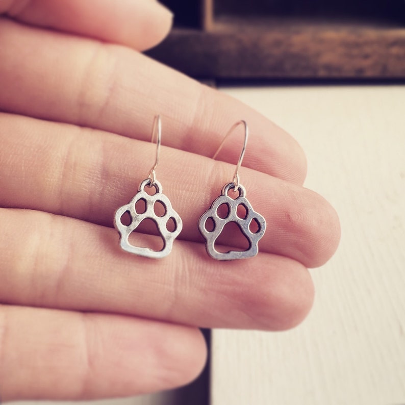 Paw Print Earrings Dog Lover Gift Paw Print Jewelry Etsy
