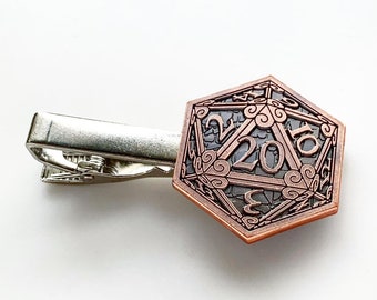 D20 Tie Clip Dungeons and Dragons Nerdy Fathers Day Gift Dungeon Master Geek Wedding