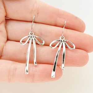 Bow Earrings Silver Bow Earrings